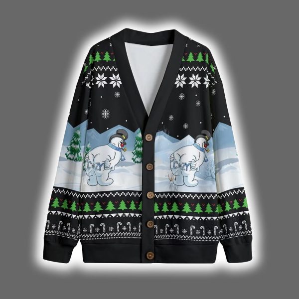 Cozy Snowman Ugly Christmas Cardigan 3 1