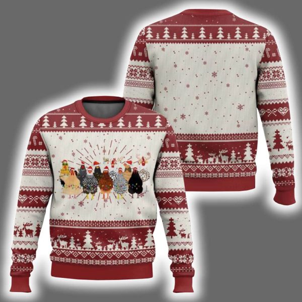 Cute Chickens Farm Animals Ugly Christmas Sweater