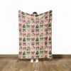 Cute Santa Bow Tie Ginger Man Christmas Blanket