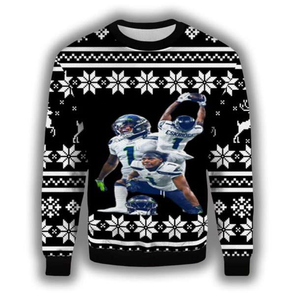 DWayne Eskridge Seahawks Ugly Christmas Sweater 2