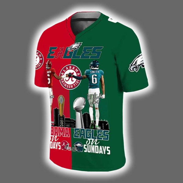 DeVonta Smith Alabama On Saturdays Eagles On Sundays Jersey 2