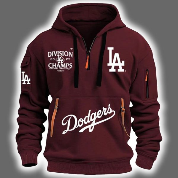 Dodgers 2025 Division Champs Quarter Zip Hoodie