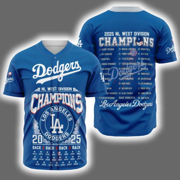 Dodgers B2B2B2B 2025 NL West Division Champions Jersey
