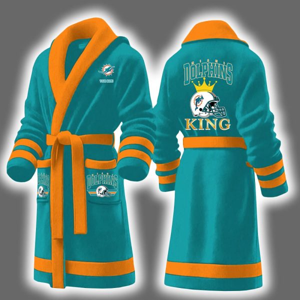 Dolphins King Personalized Bathrobe