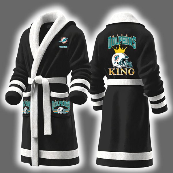 Dolphins King Personalized Bathrobe 2