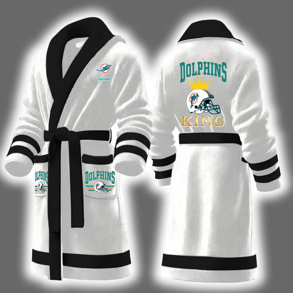 Dolphins King Personalized Bathrobe 3