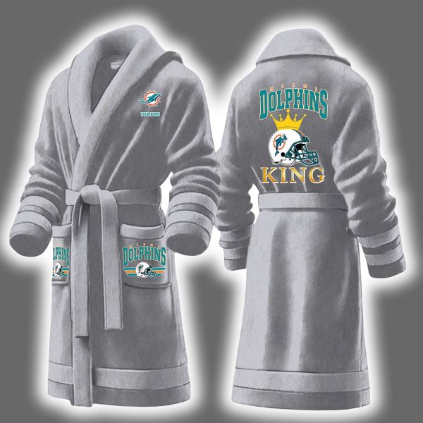 Dolphins King Personalized Bathrobe 6