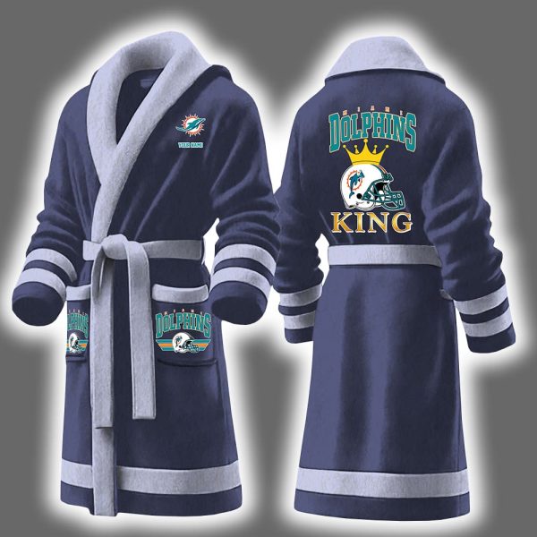 Dolphins King Personalized Bathrobe 8