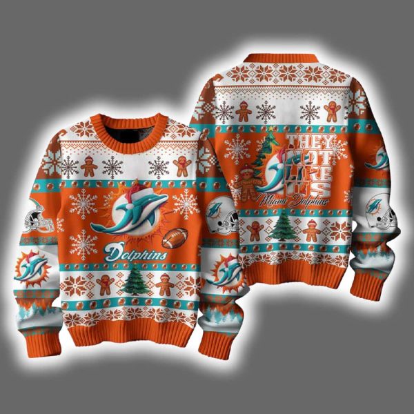 Dolphins They Not Like Us Ugly Christmas Sweater