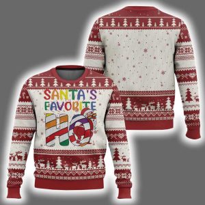 LGBT Santa's Favorite Ho Rainbow Ugly Christmas Sweater