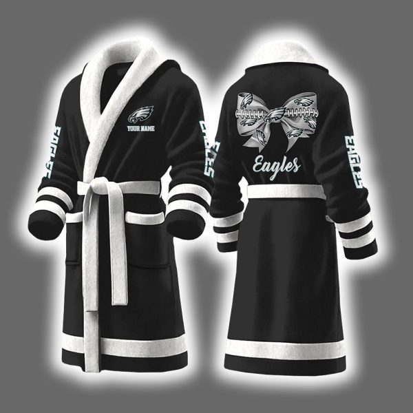 Eagles Bow Tie Personalized Bathrobe 2