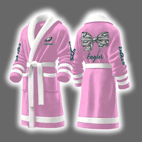 Eagles Bow Tie Personalized Bathrobe 3