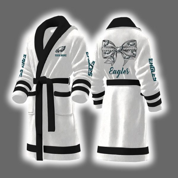 Eagles Bow Tie Personalized Bathrobe 4