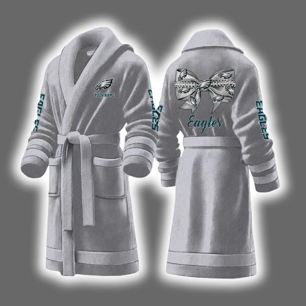 Eagles Bow Tie Personalized Bathrobe 7