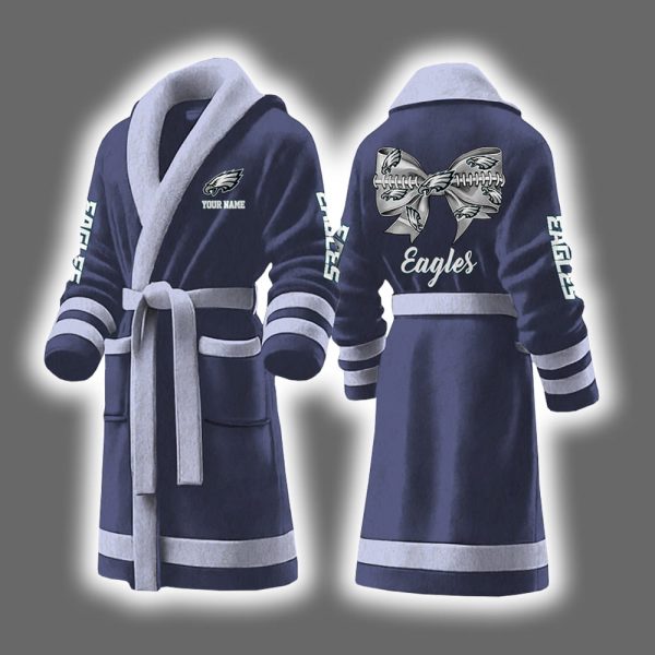 Eagles Bow Tie Personalized Bathrobe 8