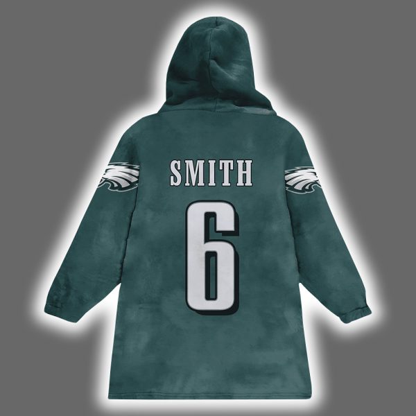Eagles DeVonta Smith 6 Football Unisex Blanket Hoodie 3