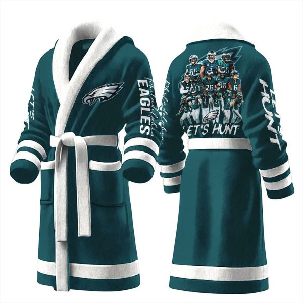 Eagles Football Let's Hunt Fleece Bathrobe