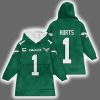 Eagles Jalen Hurts 1 Football Blanket Hoodie