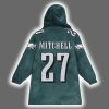 Eagles Mitchell 27 Football Unisex Blanket Hoodie 3