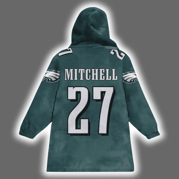 Eagles Mitchell 27 Football Unisex Blanket Hoodie 3
