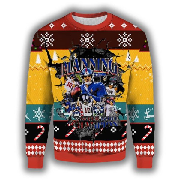 Eli Manning NY Giants Ugly Christmas Sweater 2