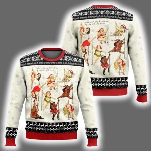 Nine Ladies Dancing Sexy Christmas Funny Ugly Christmas Sweater
