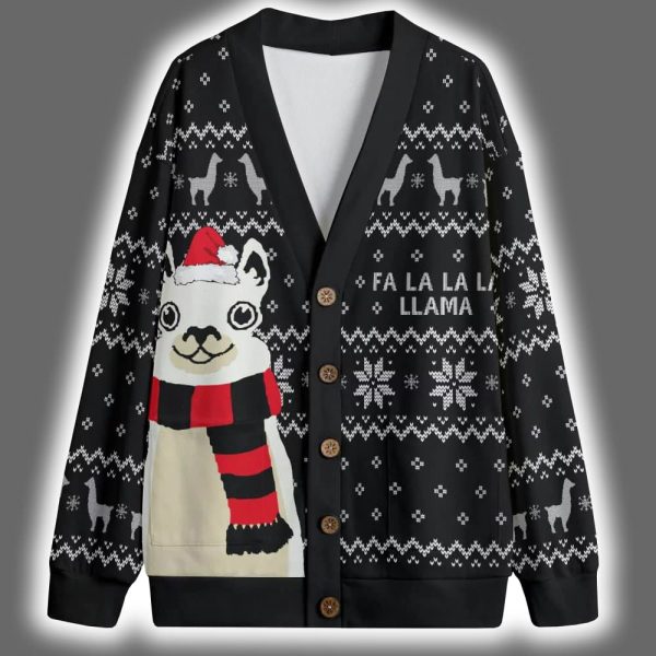 Fa La La La Llama Christmas Cardigan 3 1