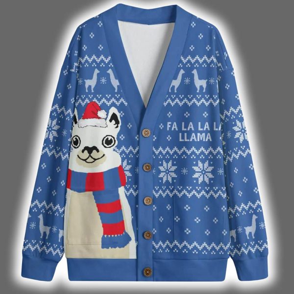 Fa La La La Llama Christmas Cardigan 4 1