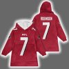 Falcons Bijan Robinson 7 Football Blanket Hoodie