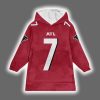Falcons Bijan Robinson 7 Football Blanket Hoodie 2