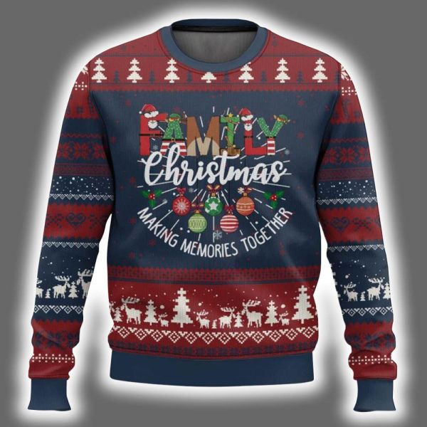 Family Making Memories Together Ugly Christmas Sweater 2