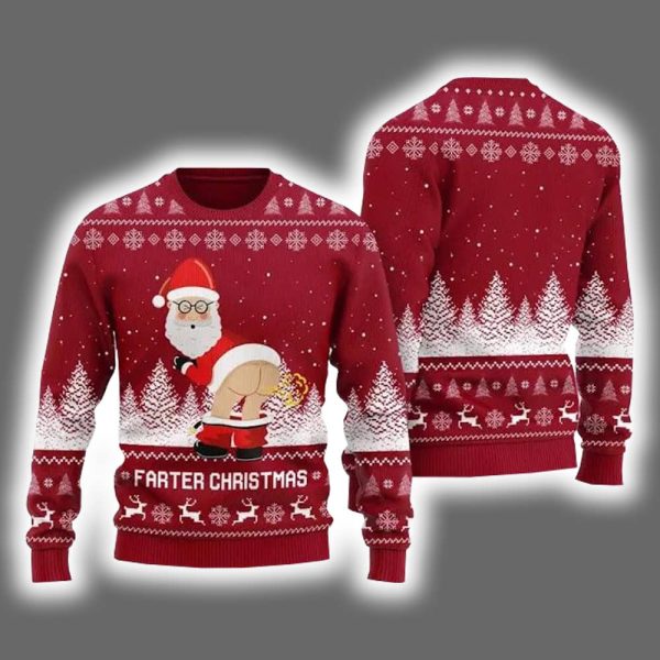 Farter Christmas Funny Santa Ugly Holiday Sweater 2