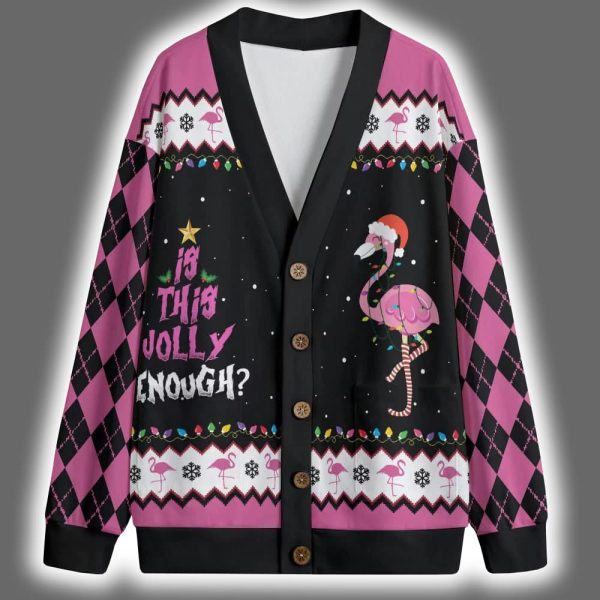 Flamingo Is This Jolly Enough Christmas Cardigan 2 1