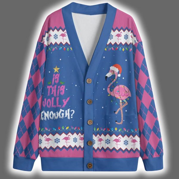 Flamingo Is This Jolly Enough Christmas Cardigan 3 1