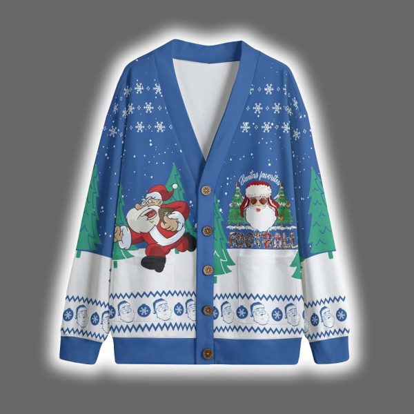 Football Santa Christmas Cardigan 2