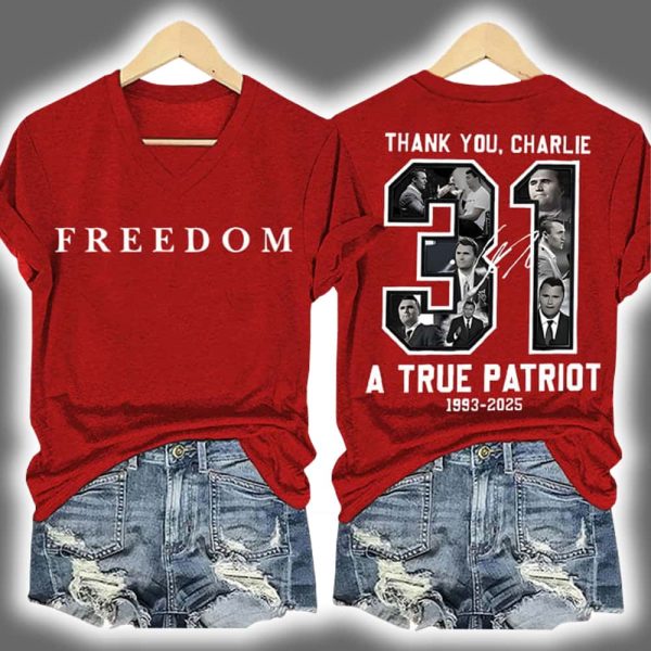 Freedom Thank You Charlie Kirk Two Sided Shirt