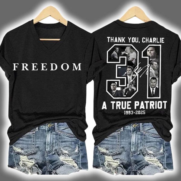 Freedom Thank You Charlie Kirk Two Sided Shirt