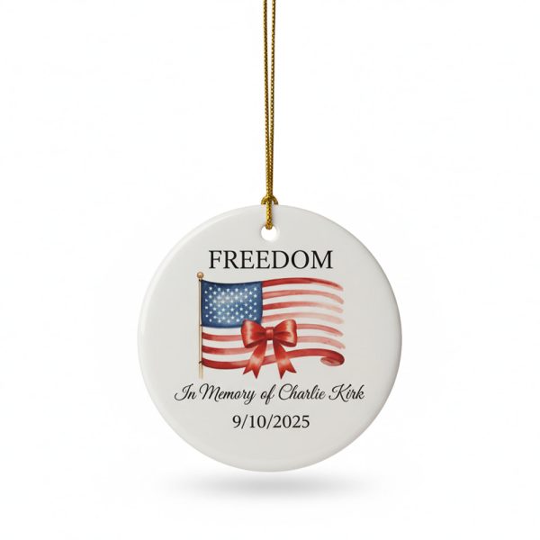 Freedom in Memory of Charlie Kirk Christmas Ornament