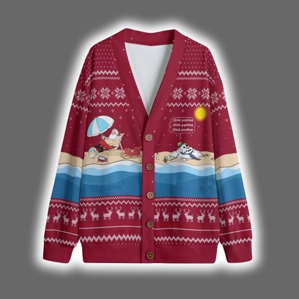 Funny Melting Snowman Santa Christmas Cardigan 4