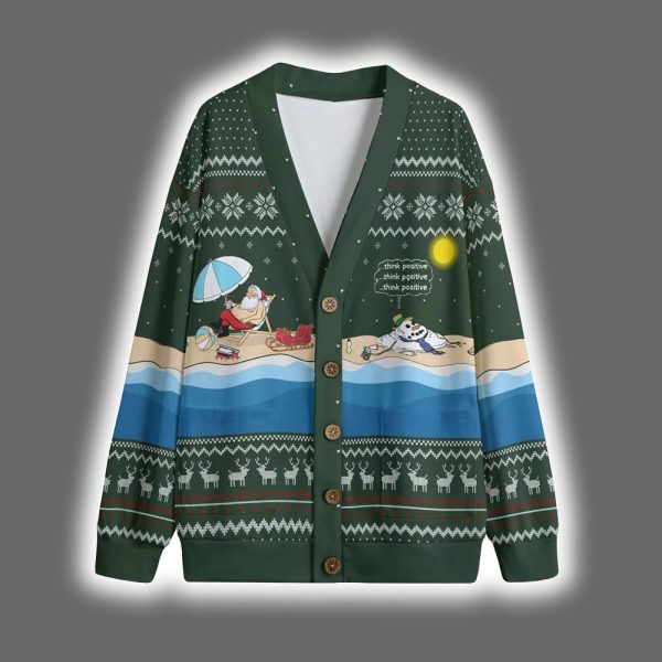Funny Melting Snowman Santa Christmas Cardigan 5