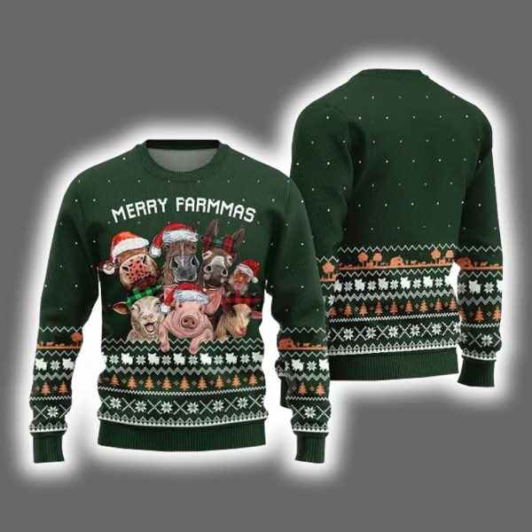 Funny Merry Farmmas Ugly Christmas Sweater