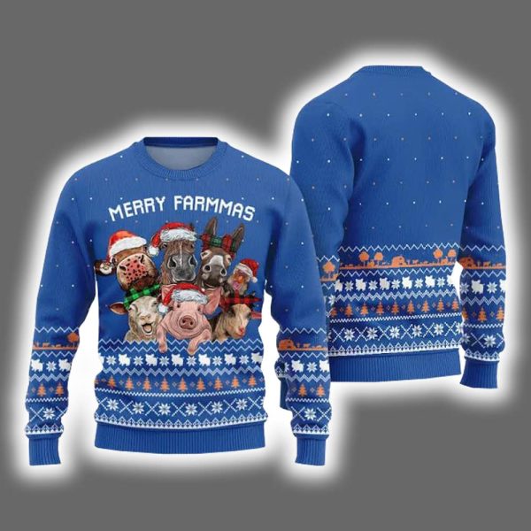 Funny Merry Farmmas Ugly Christmas Sweater 3