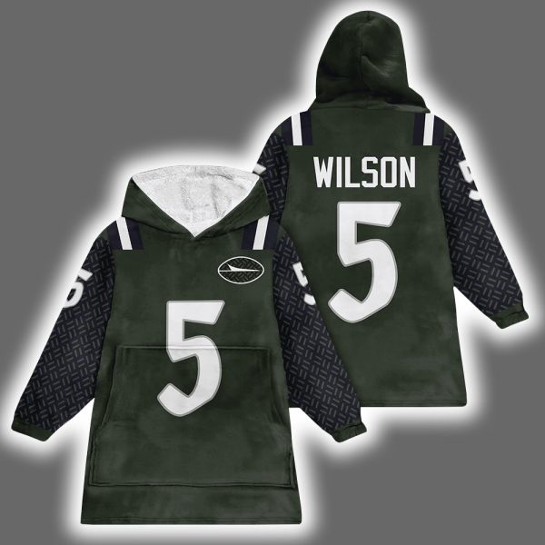 Garrett Wilson 5 NY Jets Football Unisex Blanket Hoodie