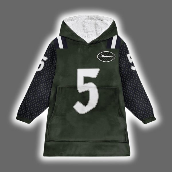 Garrett Wilson 5 NY Jets Football Unisex Blanket Hoodie 2