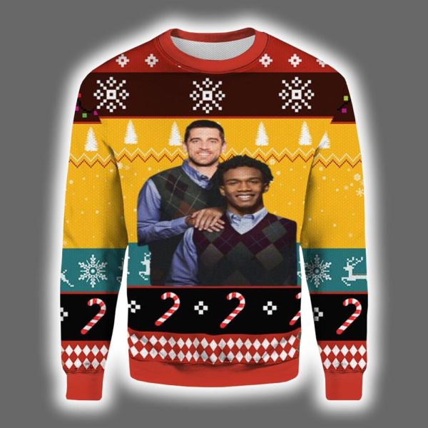 Garrett Wilson Aaron Rodgers Step Brothers Ugly Christmas Sweater
