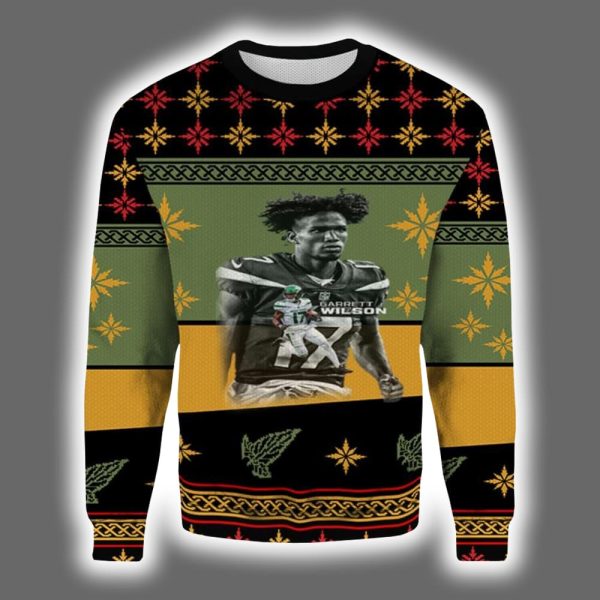 Garrett Wilson Jets Ugly Christmas Sweater