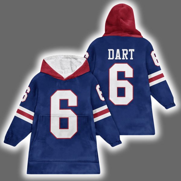 Giants Dart 6 Football Unisex Blanket Hoodie