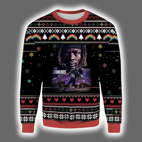 Gus Edwards Ravens Ugly Christmas Sweater