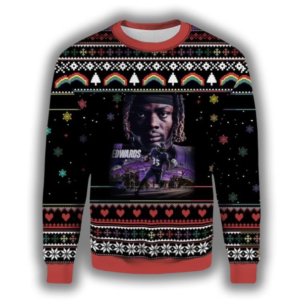 Gus Edwards Ravens Ugly Christmas Sweater 2