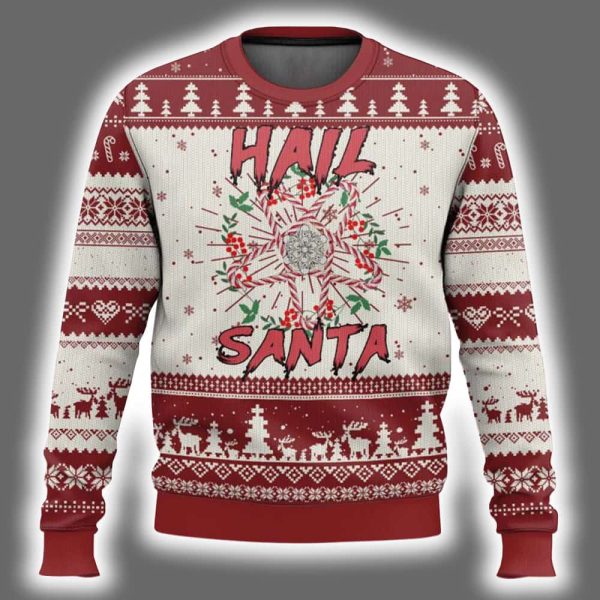 Hail Santa Candy Pentagram Xmas Devil Ugly Christmas Sweater 2